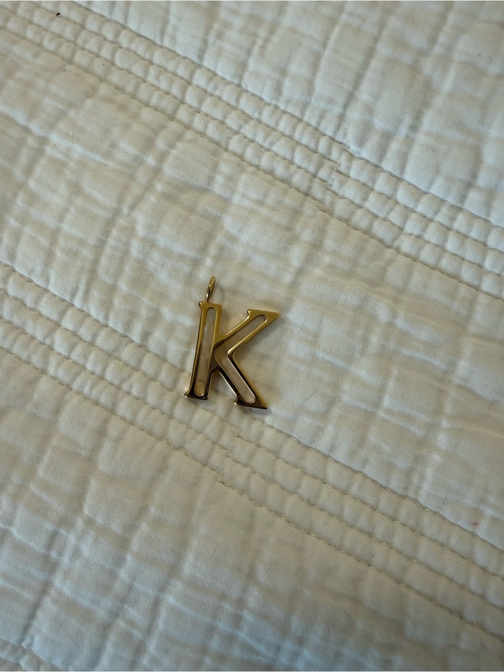Chloe Gold 'K' Initial Pendant Charm